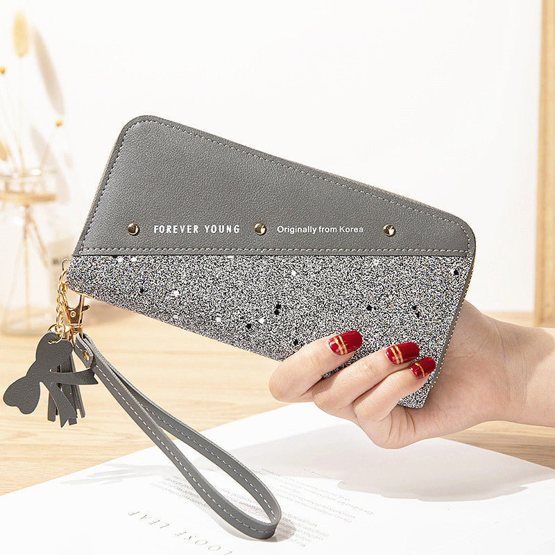 Wholesale Splicing Contrasting Tassel PU Wallet