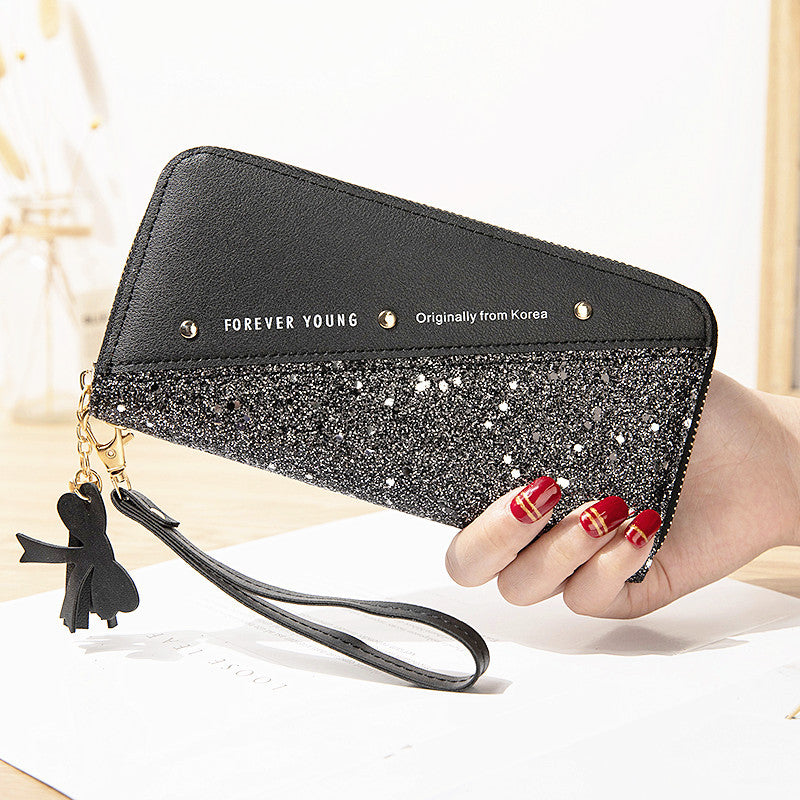 Wholesale Splicing Contrasting Tassel PU Wallet