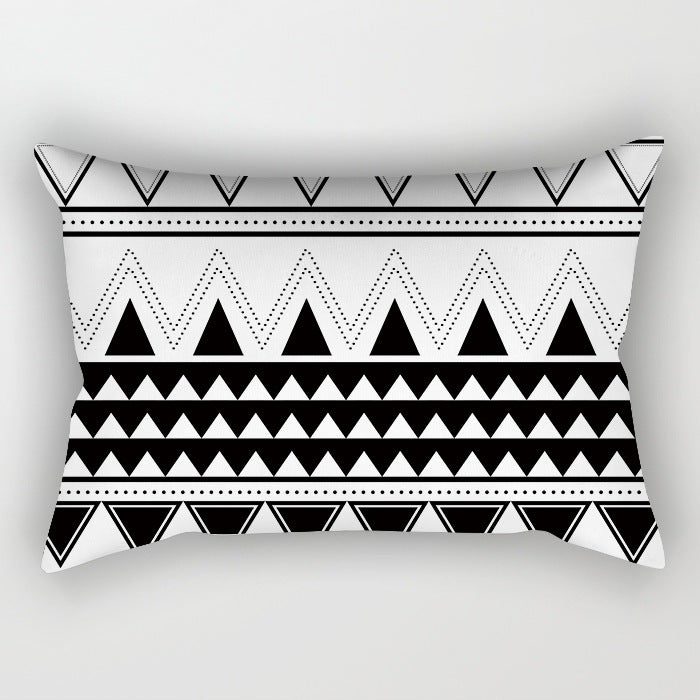Wholesale Black and White Geometric Strip Shaped Polyester Pillow Covers
