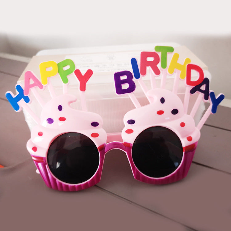 Wholesale Cake, White, Pink, Large Red Border, Decorative Plastic Birthday Glasses