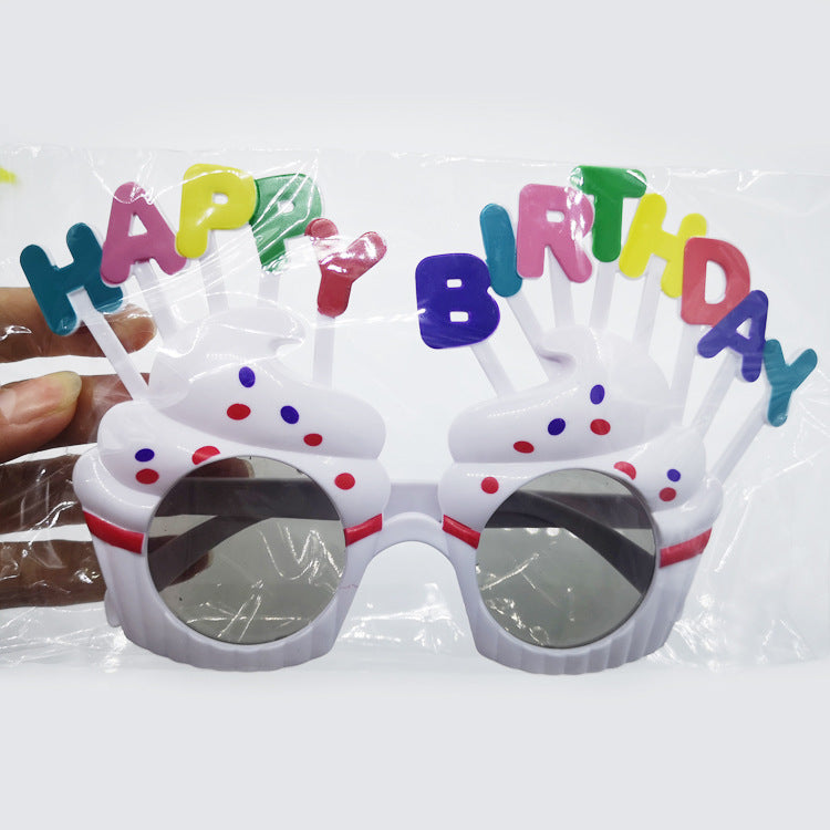 Wholesale Cake, White, Pink, Large Red Border, Decorative Plastic Birthday Glasses