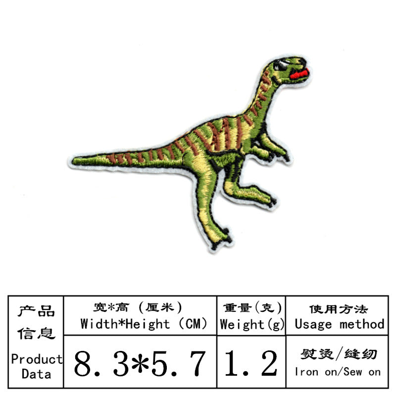 Wholesale Dinosaur Cartoon Iron On Embroidered Patches Set Of 17 Fashion Decorative Accessory For Cloth Shoes Gift Resale
