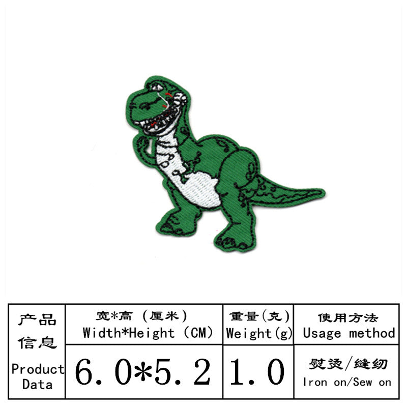 Wholesale Dinosaur Cartoon Iron On Embroidered Patches Set Of 17 Fashion Decorative Accessory For Cloth Shoes Gift Resale
