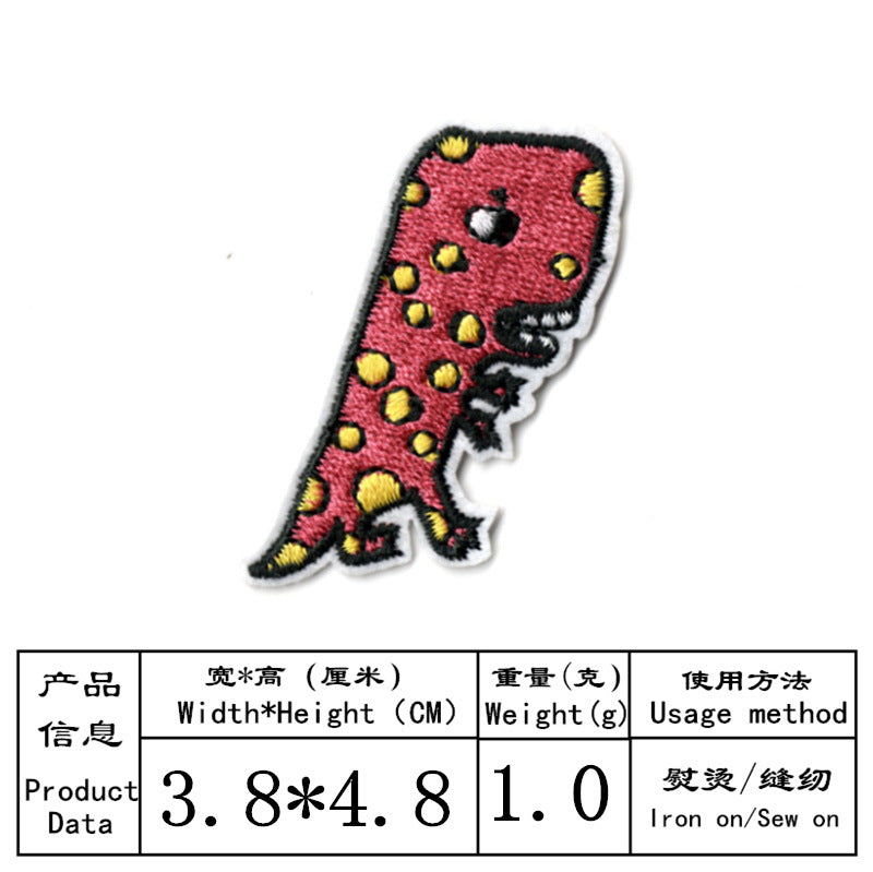 Wholesale Dinosaur Cartoon Iron On Embroidered Patches Set Of 17 Fashion Decorative Accessory For Cloth Shoes Gift Resale