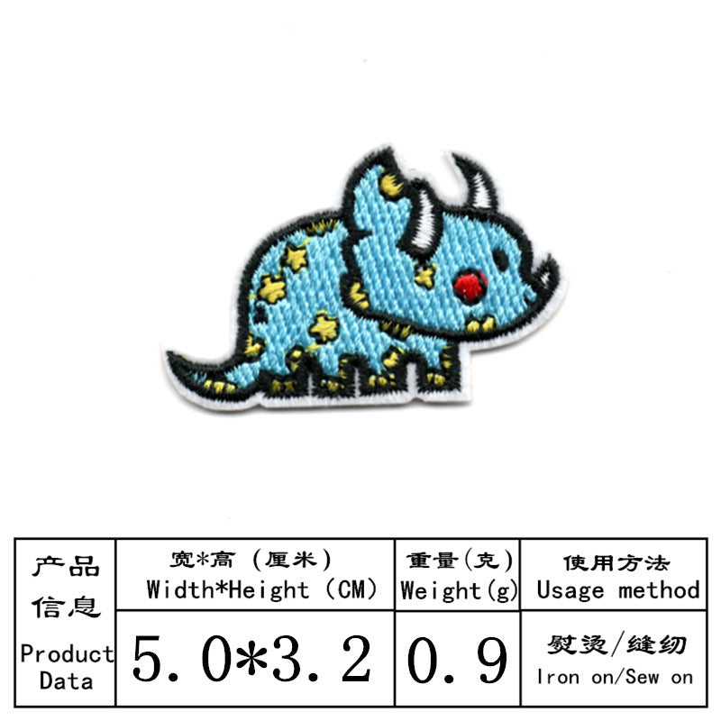 Wholesale Dinosaur Cartoon Iron On Embroidered Patches Set Of 17 Fashion Decorative Accessory For Cloth Shoes Gift Resale