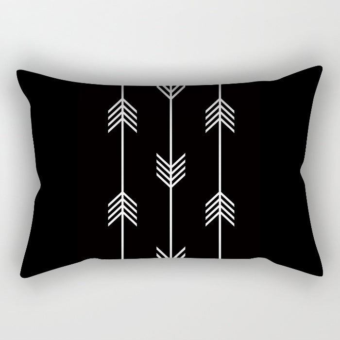 Wholesale Black and White Geometric Strip Shaped Polyester Pillow Covers
