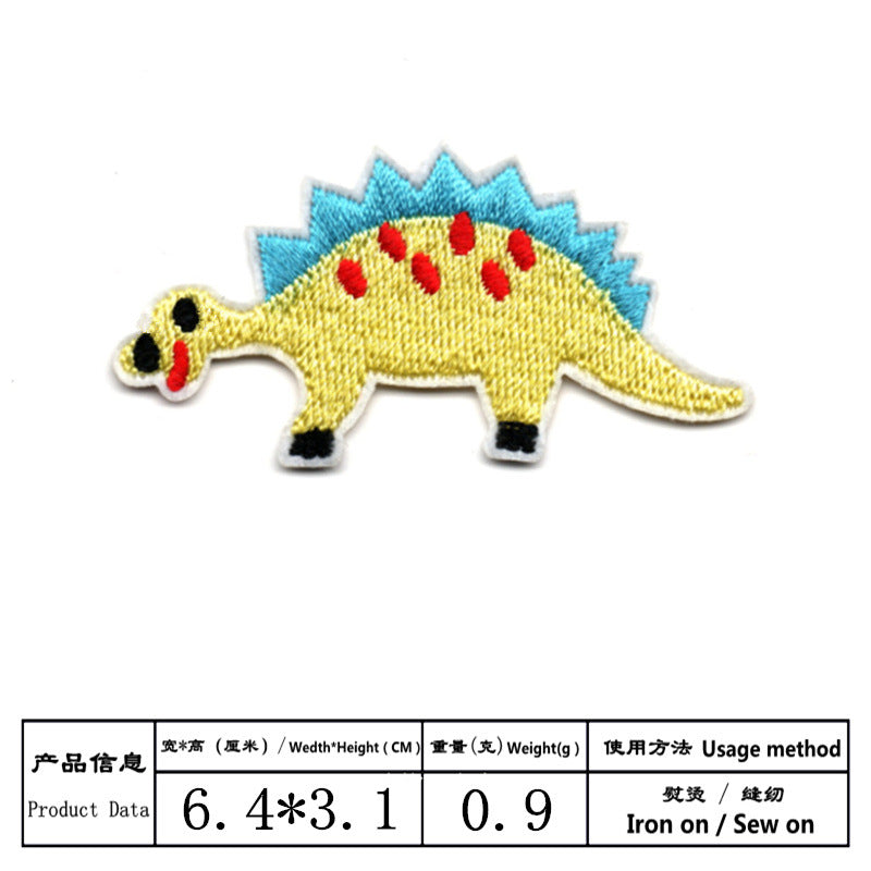 Wholesale Dinosaur Cartoon Iron On Embroidered Patches Set Of 17 Fashion Decorative Accessory For Cloth Shoes Gift Resale