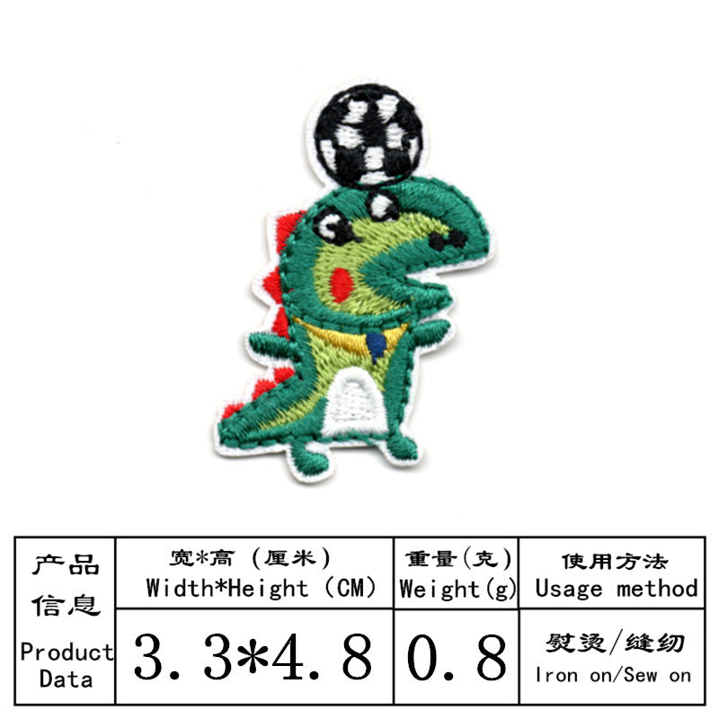 Wholesale Dinosaur Cartoon Iron On Embroidered Patches Set Of 17 Fashion Decorative Accessory For Cloth Shoes Gift Resale