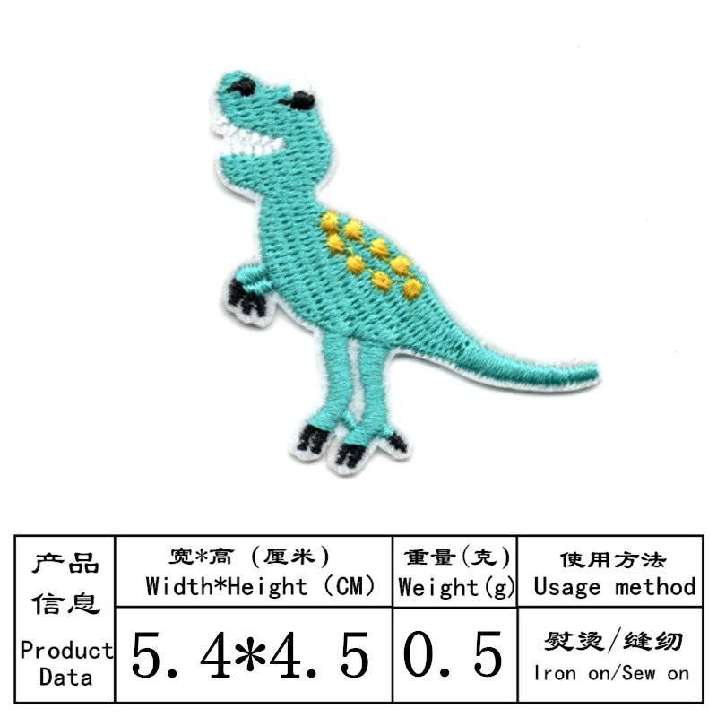 Wholesale Dinosaur Cartoon Iron On Embroidered Patches Set Of 17 Fashion Decorative Accessory For Cloth Shoes Gift Resale