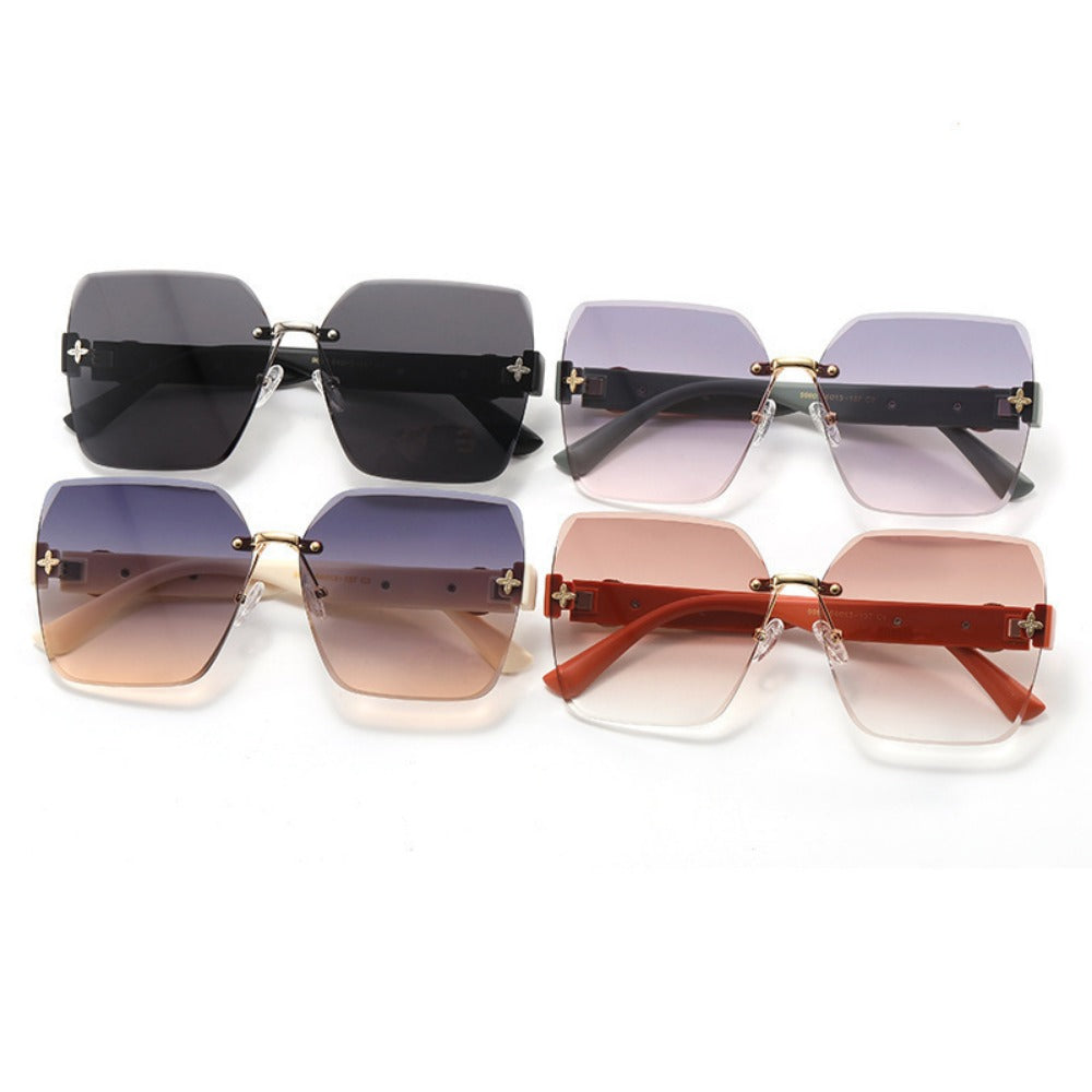 Wholesale Frameless Trimmed Trendy Sunglasses