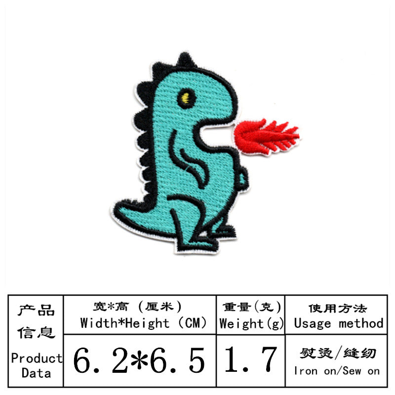 Wholesale Dinosaur Cartoon Iron On Embroidered Patches Set Of 17 Fashion Decorative Accessory For Cloth Shoes Gift Resale