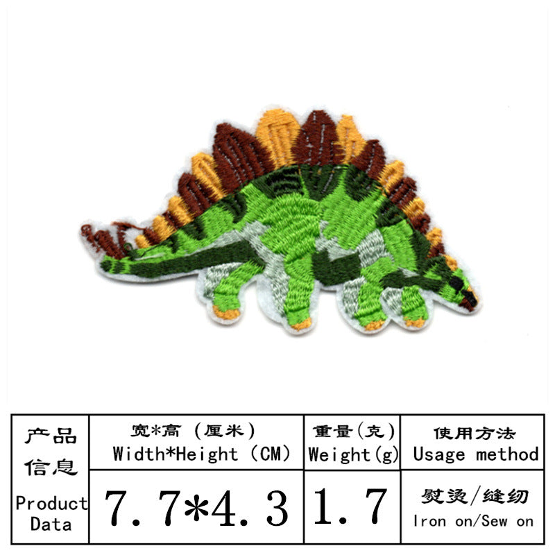 Wholesale Dinosaur Cartoon Iron On Embroidered Patches Set Of 17 Fashion Decorative Accessory For Cloth Shoes Gift Resale