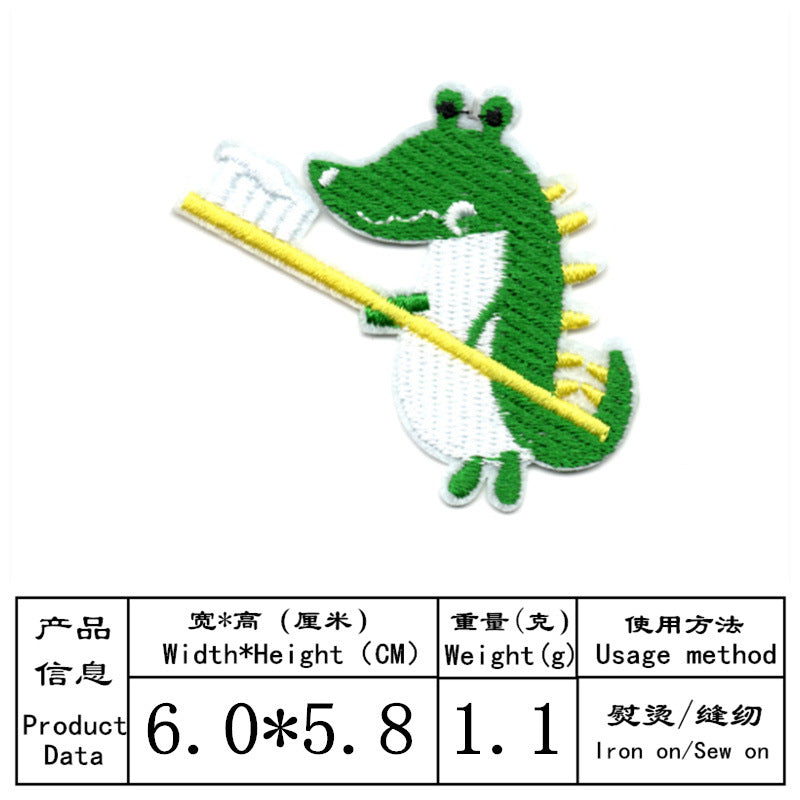 Wholesale Dinosaur Cartoon Iron On Embroidered Patches Set Of 17 Fashion Decorative Accessory For Cloth Shoes Gift Resale