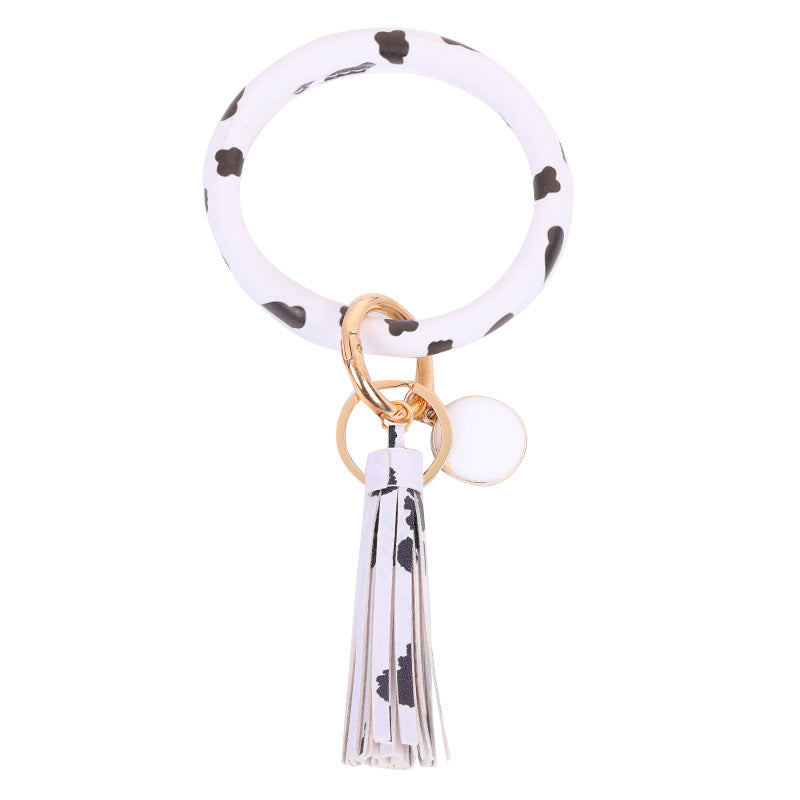 WholesalePU Leather Tassel Bracelet Keychain