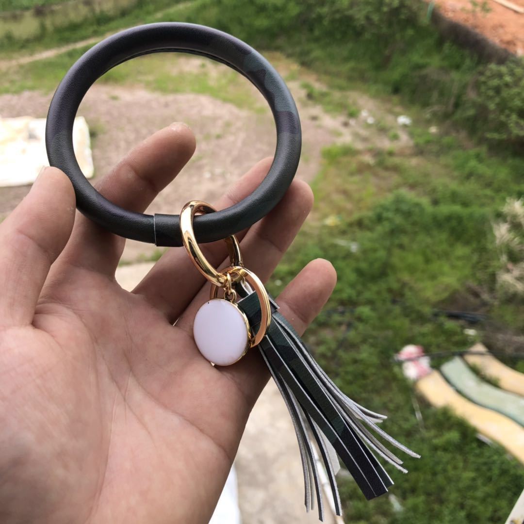 Wholesale Leather Bracelet PU Leather Bracelet Keychain Tassel Pendant Bracelet