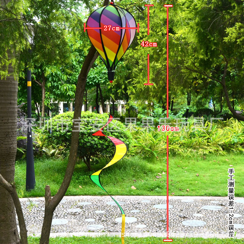 Wholesale Hot Sale Rainbow Hot Air Balloon National Flag Outdoor Decoration Windmill