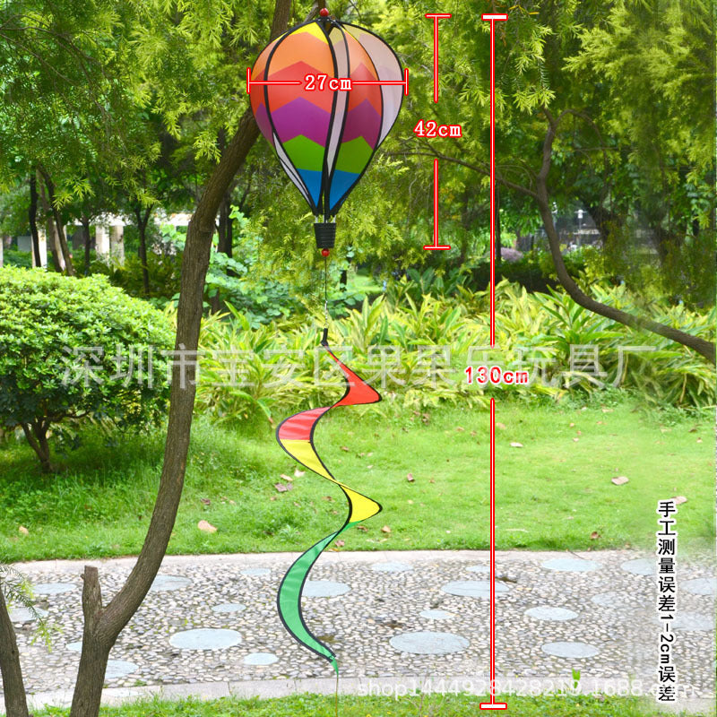 Wholesale Hot Sale Rainbow Hot Air Balloon National Flag Outdoor Decoration Windmill