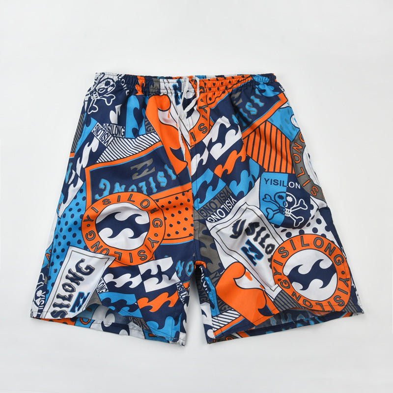 Wholesale Color Quick-drying Printed Five Points Loose Plus Size Swimwear Pants