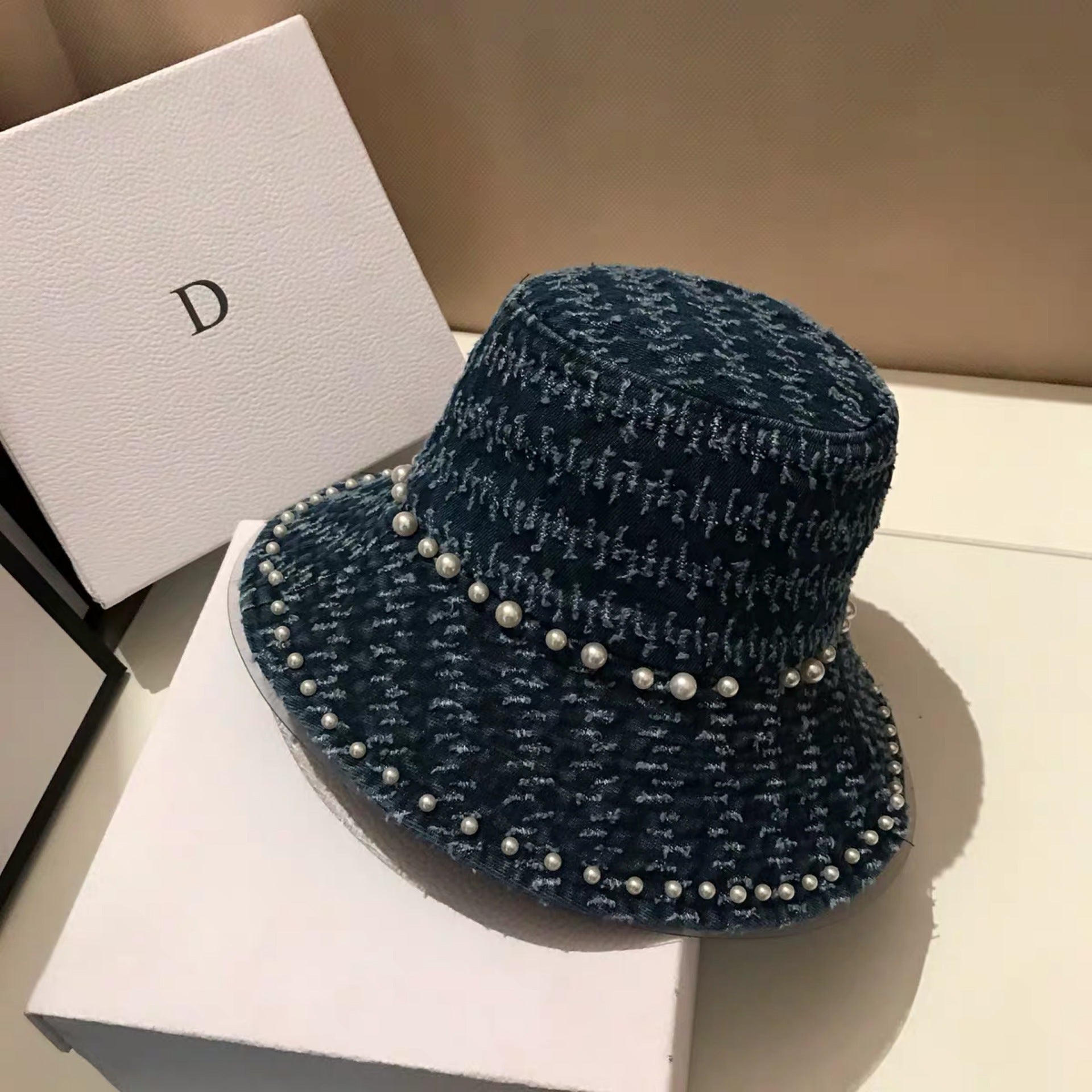 Wholesale Whiskers Ripped Tassel Denim Fisherman Hat Basin Hat