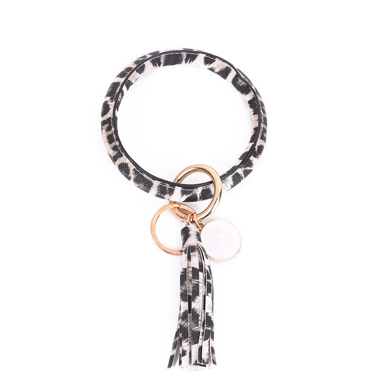 Wholesale Leather Bracelet PU Leather Bracelet Keychain Tassel Pendant Bracelet