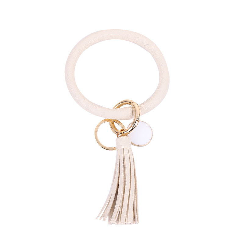 Wholesale Leather Bracelet PU Leather Bracelet Keychain Tassel Pendant Bracelet