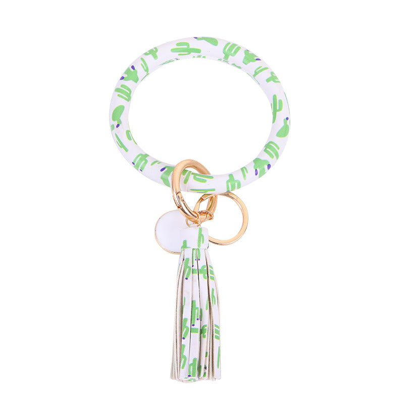 Wholesale Leather Bracelet PU Leather Bracelet Keychain Tassel Pendant Bracelet