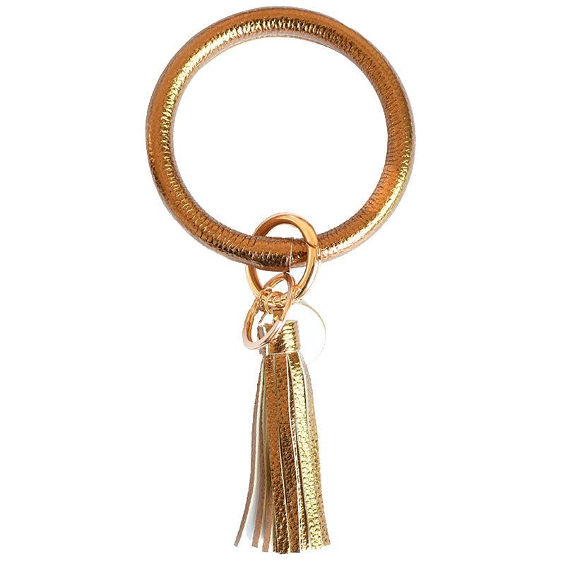 Wholesale Leather Bracelet PU Leather Bracelet Keychain Tassel Pendant Bracelet