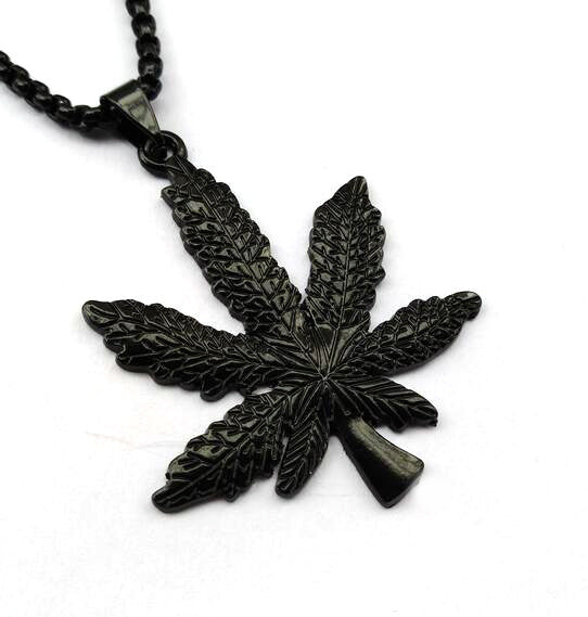 Wholesale Hip Hop Gold, Silver and Black Maple Leaf Necklace