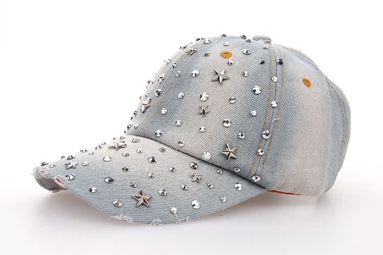 Wholesale Starry diamond denim baseball cap