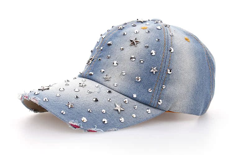 Wholesale Starry diamond denim baseball cap