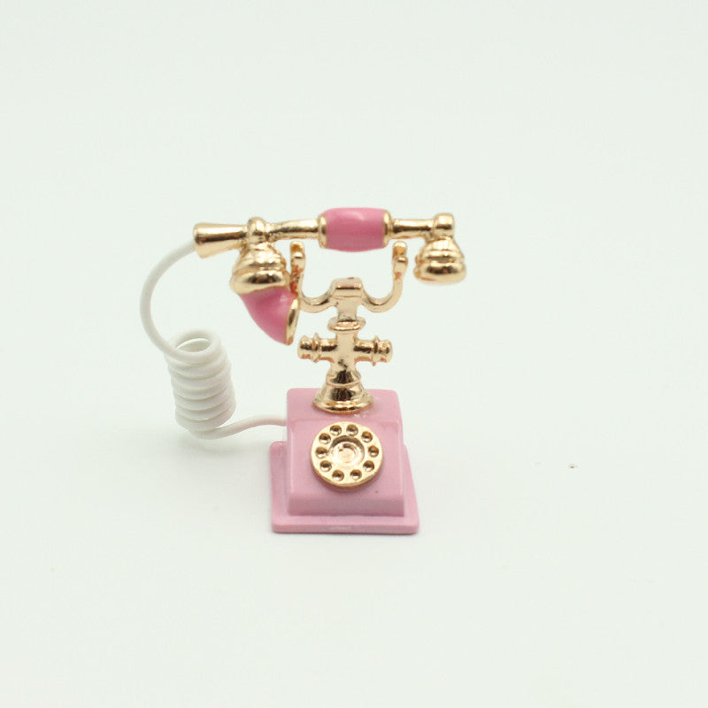 Wholesale 10pcs Miniature 1:12 Doll House Accessories Mini Metal Phone Doll Accessories