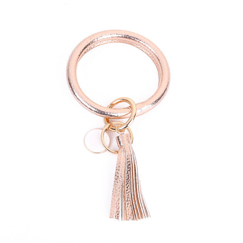 Wholesale Leather Bracelet PU Leather Bracelet Keychain Tassel Pendant Bracelet