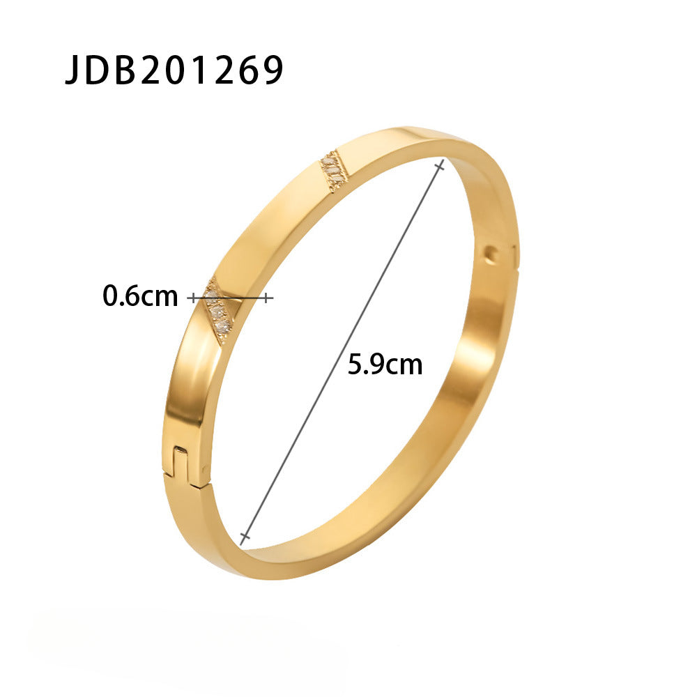 Wholesale Titanium Steel Stainless Steel Zircon Inlaid Bracelet