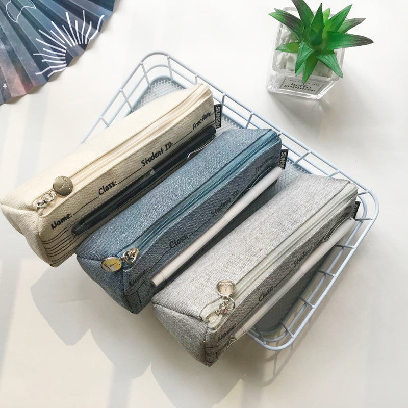 Wholesale Vintage Canvas Triangular Pencil Case