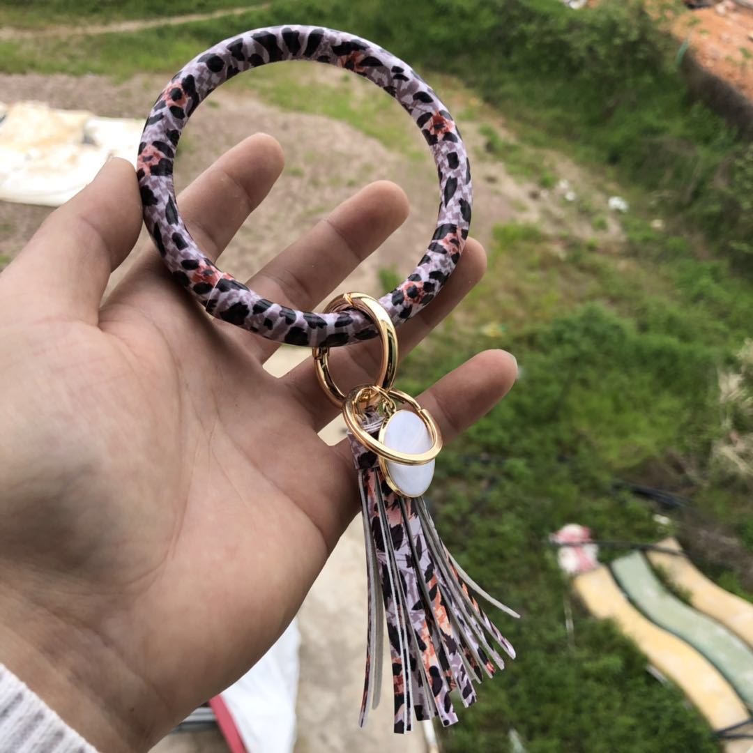 Wholesale Leather Bracelet PU Leather Bracelet Keychain Tassel Pendant Bracelet