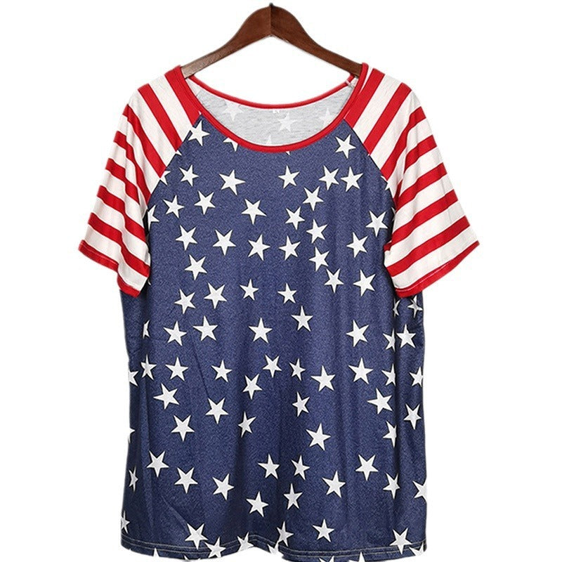 Wholesale American Style Patchwork Color Printed Style T-shirts