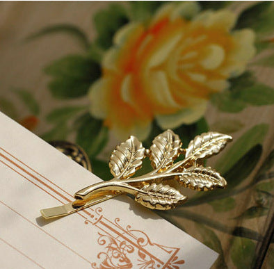Wholesale retro Mori hair accessories olive branch hairpin beautiful bride alloy headdress tree leaf side clip