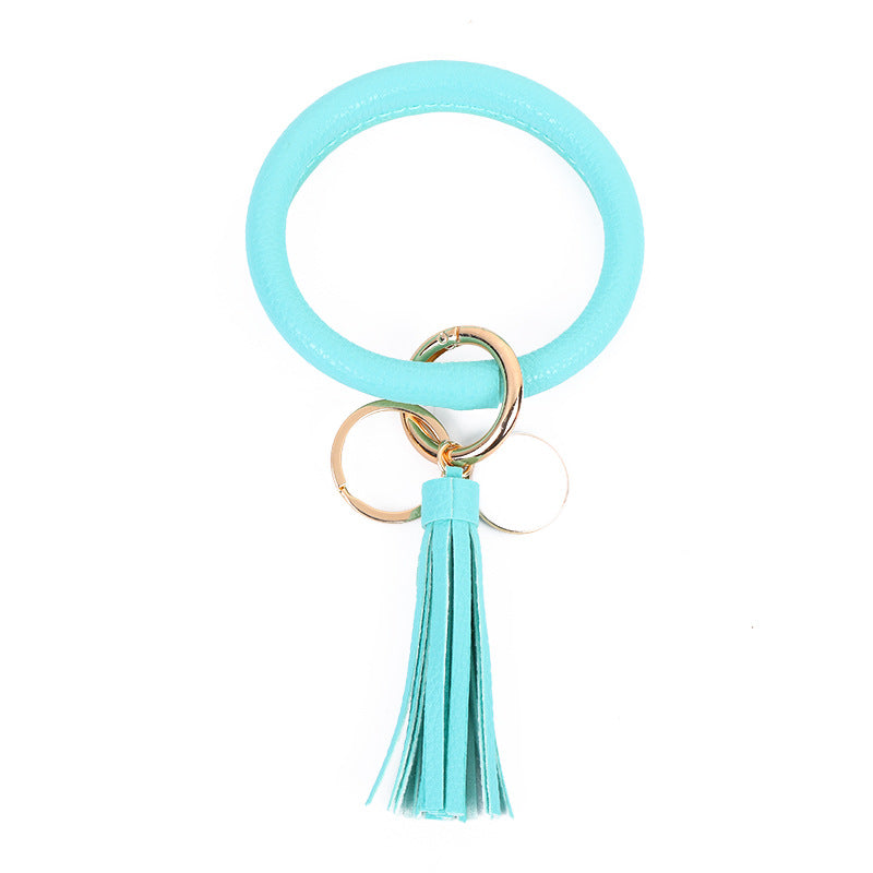 Wholesale Leather Bracelet PU Leather Bracelet Keychain Tassel Pendant Bracelet