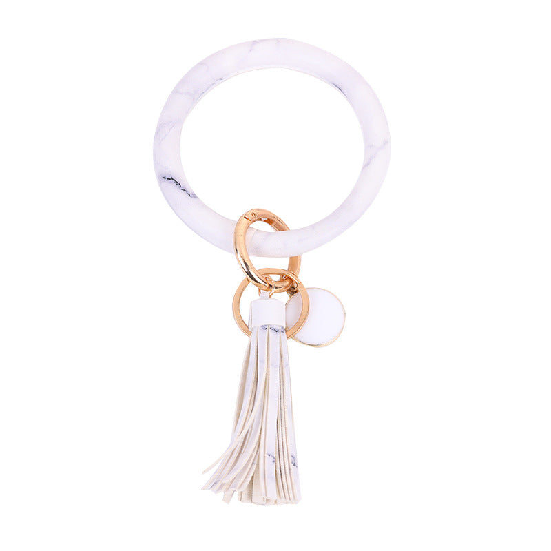 Wholesale Leather Bracelet PU Leather Bracelet Keychain Tassel Pendant Bracelet