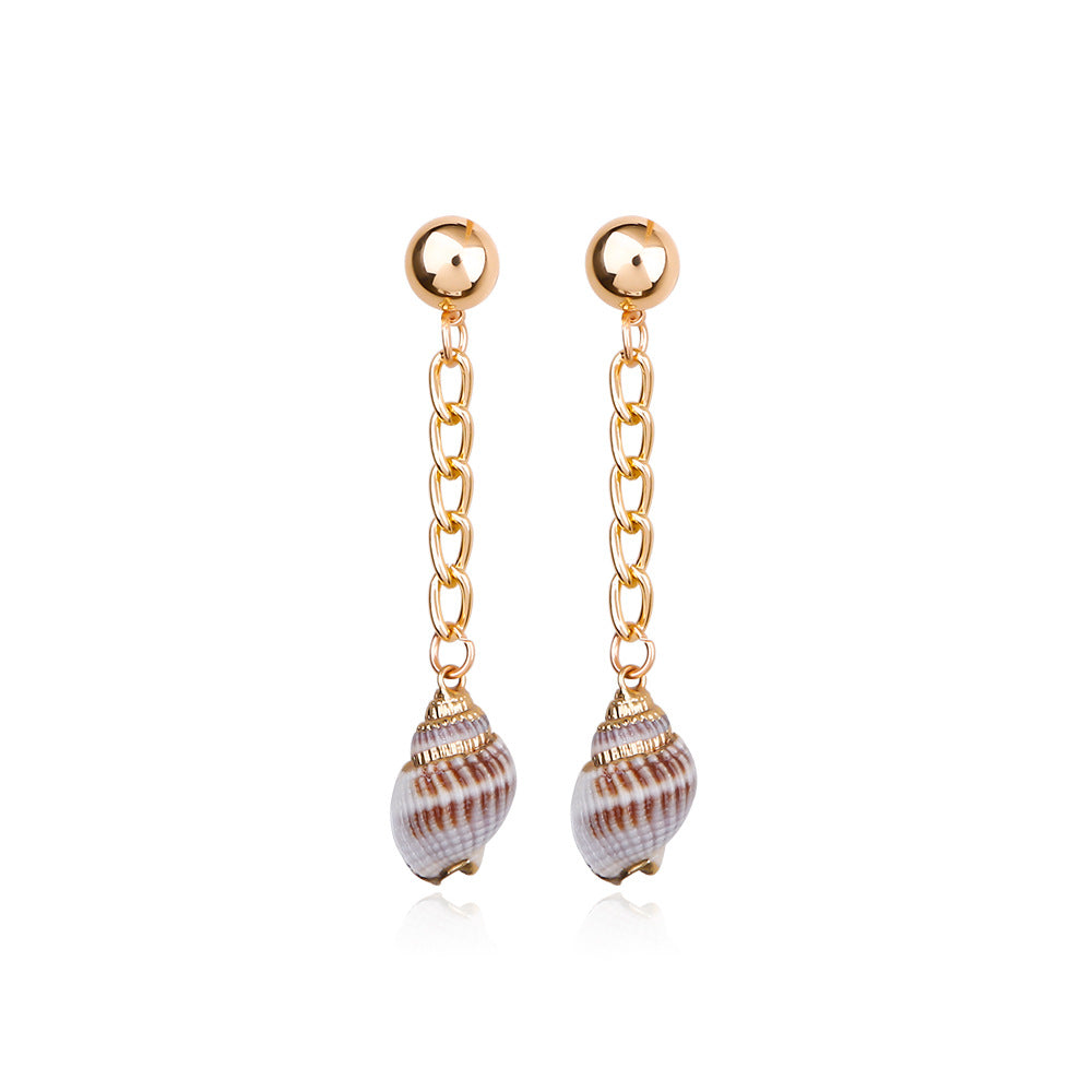 Wholesale Natural Pearl Seashell Conch Earrings