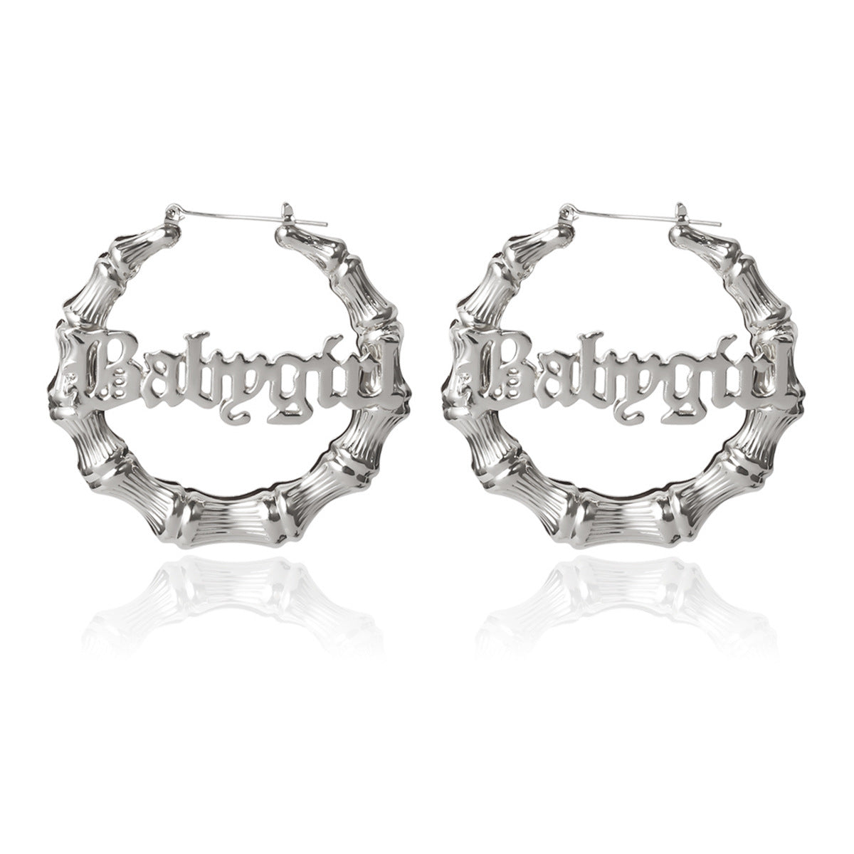 Wholesale Hip-hop Punk Round Pockmarked Heart Letter Earrings