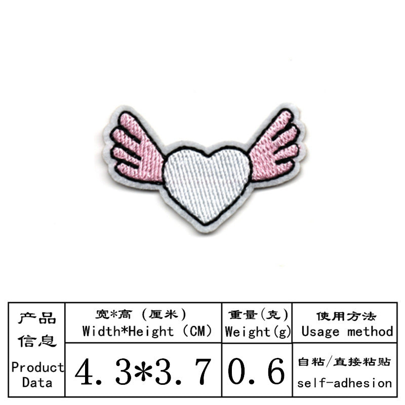 Wholesale Self Adhesive Embroidered Cloth Patches Set Of 25 Heart Flower Bowknot Designs For Towel DIY Decorative Accent