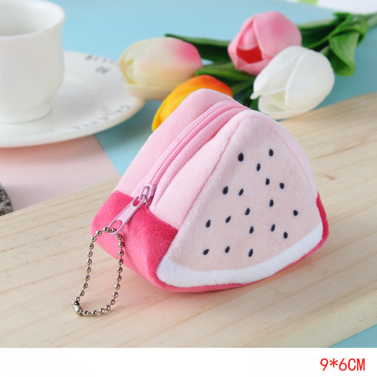 Wholesale Plush Three-dimensional Triangular Fruit Zero Wallet