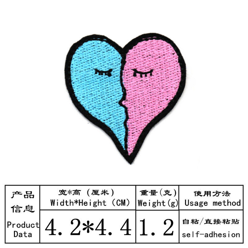 Wholesale Self Adhesive Embroidered Cloth Patches Set Of 25 Heart Flower Bowknot Designs For Towel DIY Decorative Accent