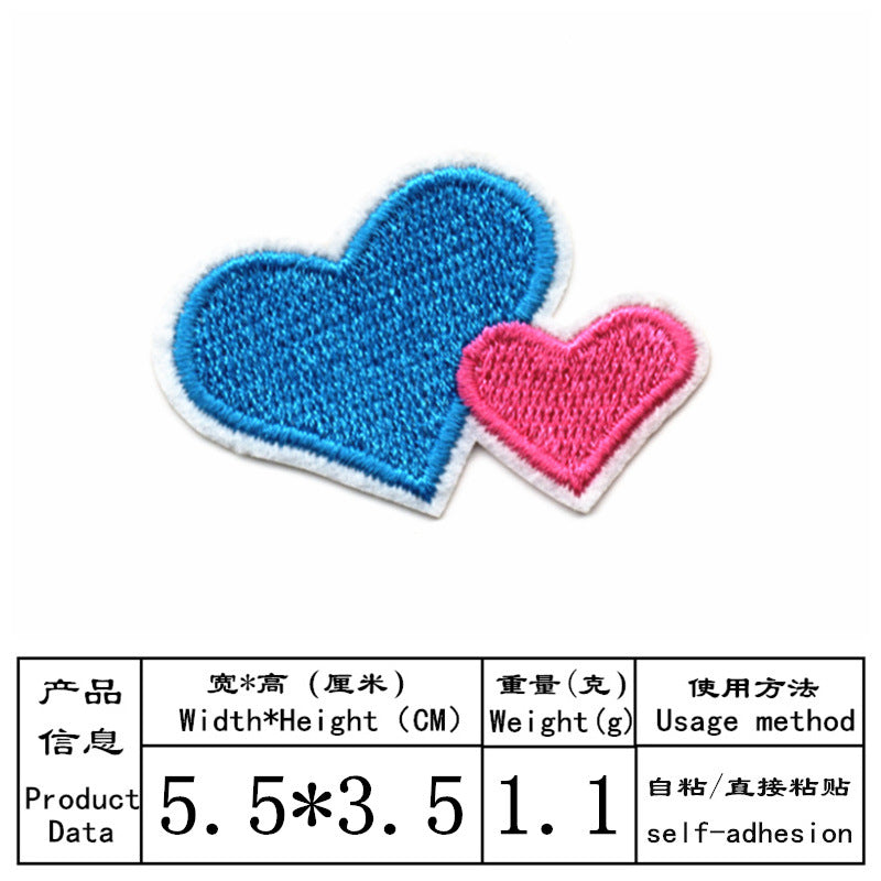 Wholesale Self Adhesive Embroidered Cloth Patches Set Of 25 Heart Flower Bowknot Designs For Towel DIY Decorative Accent