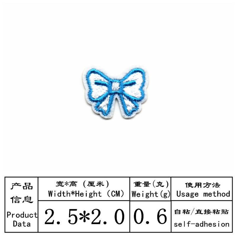 Wholesale Self Adhesive Embroidered Cloth Patches Set Of 25 Heart Flower Bowknot Designs For Towel DIY Decorative Accent