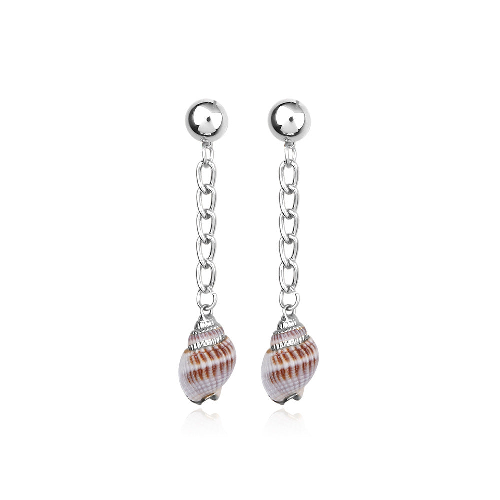 Wholesale Natural Pearl Seashell Conch Earrings