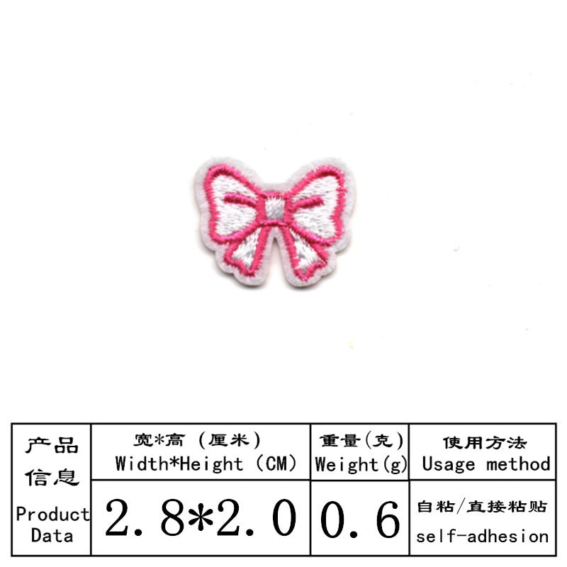 Wholesale Self Adhesive Embroidered Cloth Patches Set Of 25 Heart Flower Bowknot Designs For Towel DIY Decorative Accent