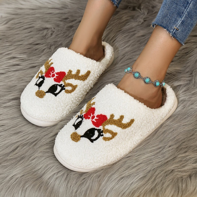 Wholesale Christmas Series Home Interior Soft Bottom Silent Warm Autumn/Winter Slippers