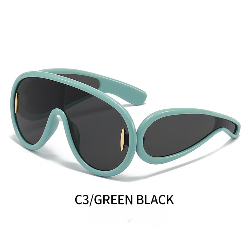 Gafas de sol de PC de marco grande y siamés al por mayor